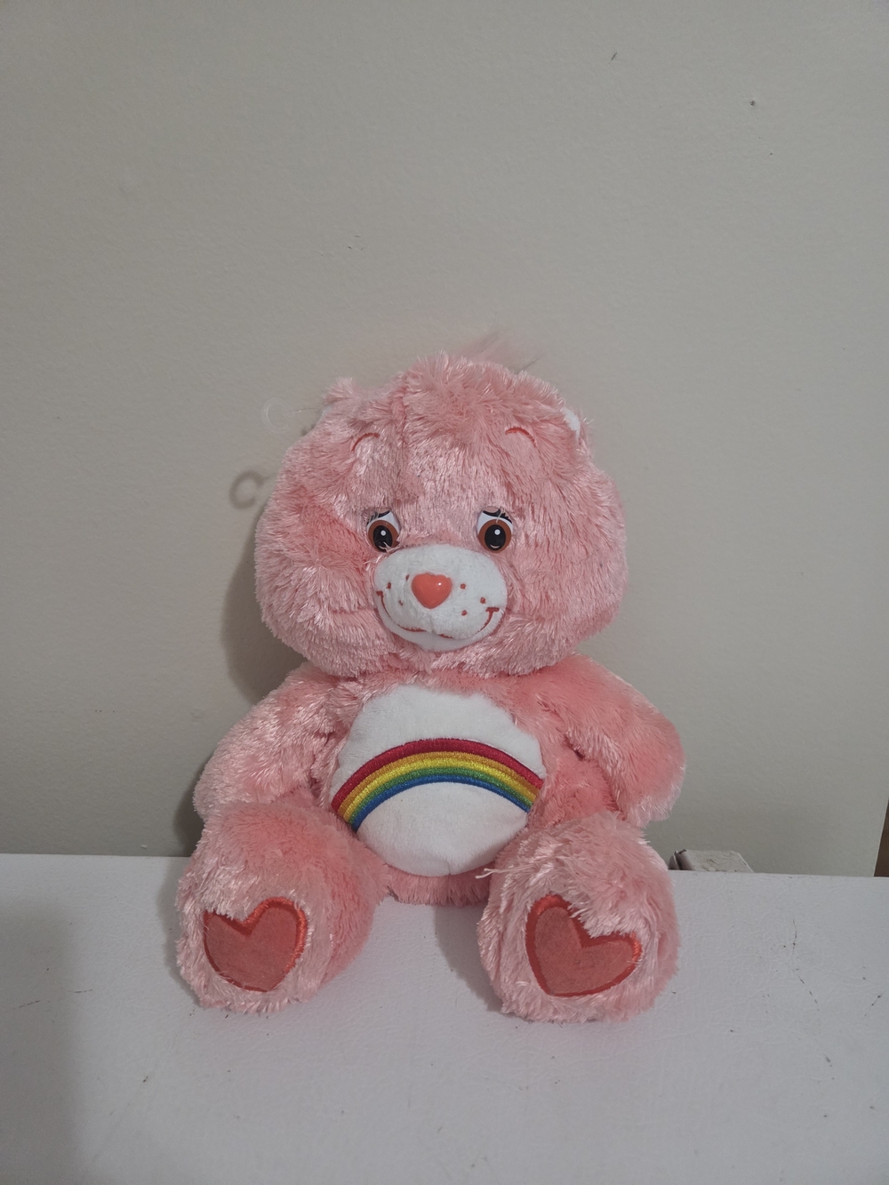 Cheer Bear Fluffy and Floppy Care Bear Plush | 2005 Fuzzy Cheer Care